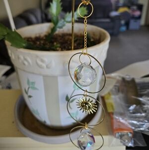 Boho Crystal Plant Decor – Handmade Sun Suncatcher for Pots & Planters. 200